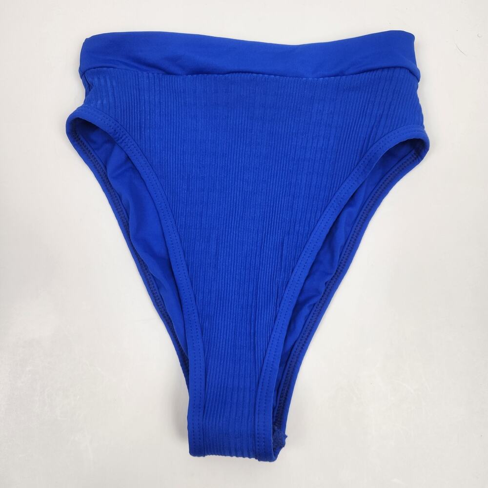 L*Space Frenchi Bikini Bottom in Blue Size XS High Waisted Bitsy Cut